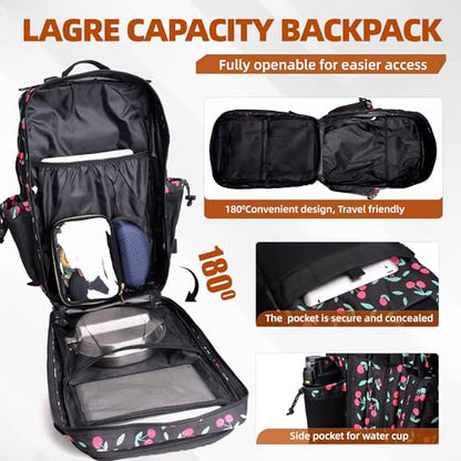 LUPU TACTICAL 45L Backpack for Men and Women 3 Days Assault Pack Outdoor Travel Hiking Camping Rucksack with Molle Webbing (Small Cherry)
