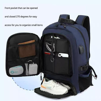 DUSLANG Travel laptop backpack, Extra Large 60L Traveling College Backpack,Large Capacity Backpack for Men Women,Fits 17 Inch Computer, USB Charging Port, Blue - color: 60l Blue