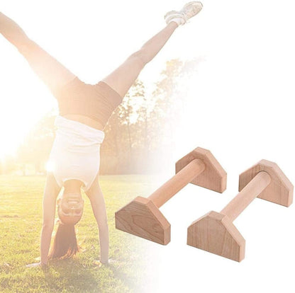 SWH Push-up Bars, 2 PCS Wood Pushup Bars Non-Slip Base Exercise Home Workout Equipment, Wooden Parallettes Handle Stands Grip for Men Strength Training, Planks, Fitness 25cm
