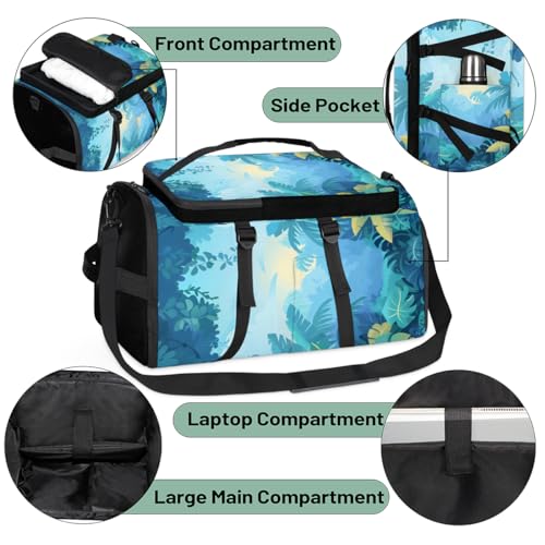Gym Backpack, Water Resistant Carry-On Bag with Padded Shoulder Straps