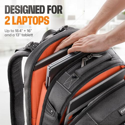 EVERKI Business 120 Pro 2 Laptop Backpack 40L W/Rain Cover Mesh Accessories Pouch & Quick Release Magnetic Keychain-2 Travel Laptop Compartments Fit Up To 18.4"RFID Pocket Patented Corner Protection - style: Business 120 Pro