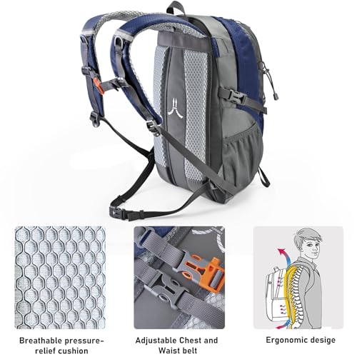 N NEVO RHINO Hiking Backpack 20L Water Resistant Outdoor Day Pack,Lightweight Travel Small Backpack for Men Women - color: Royalblue