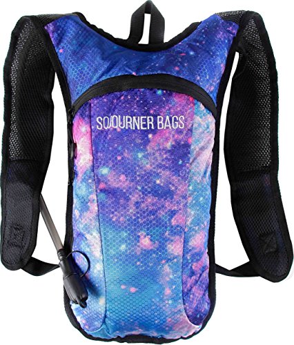 Sojourner Rave Hydration Pack - Hydration Backpack - Hydropack with 2L Bladder - Water Backpack for Festivals, Hiking, Running, Biking and More - color: Galaxy
