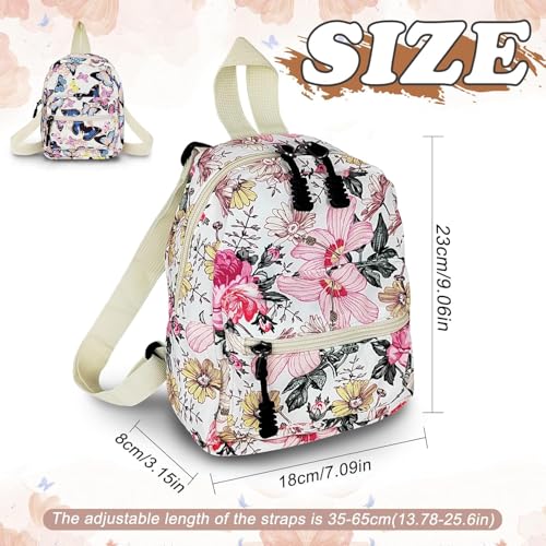 Small Backpack for Women and Girls, Mini Backpack Purse Stylish Cute Backpacks Casual Womens Backpacks with 2 Pockets (Floral) - color: Floral
