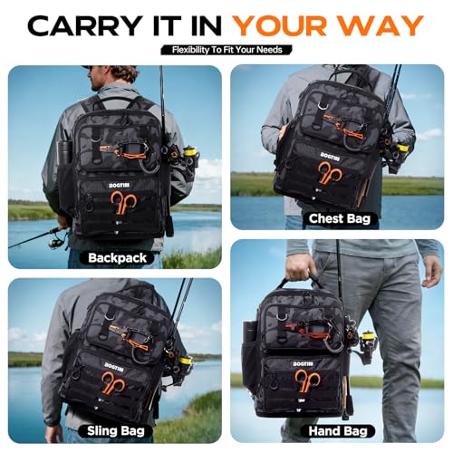 Fishing Backpack with Tackle Boxes and Rod Holders, Fishing Bag with Fishing Lure Kit Water-resistant Sling Tackle Bag Store Gear and Equipment, Bait Gifts for Men Woman Anglers-Grey Backpack - color: Grey
