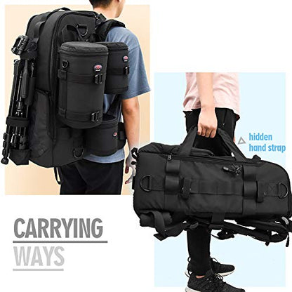22L Large Professional DSLR Camera Backpack & Laptop Travel Camera Bag with Rain Cover for Digital Cameras, Tablet, Lens Kit for Full Frame Mirrorless Digital Camera - size: 22L