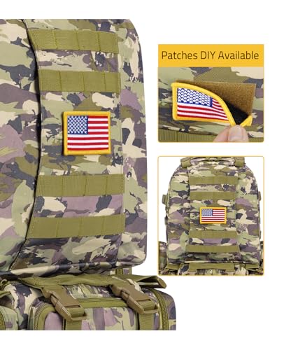 CVLIFE Tactical Backpack Military Army Rucksack 60L Large Assault Pack Detachable Molle Bag, Auriclash - color: Auriclash