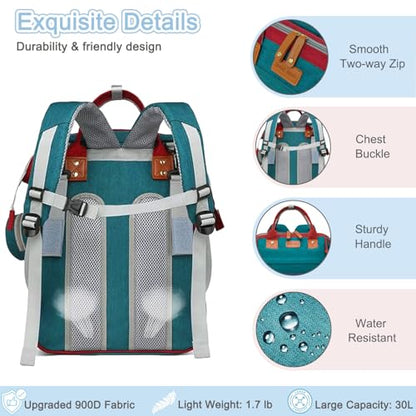 SHITIESHOU Diaper Bag Backpack Baby Bag for Mom Dad with Changing Pad, 19 Pockets, Large Waterproof Travel Baby Girl Boy Toddle Diaper Bag with Insulated Pocket, Baby Shower Gifts, Colorful - color: A Colorful