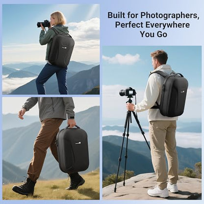 Hardshell Professional Photography Backpack for DSLR Digital Cameras, 22L