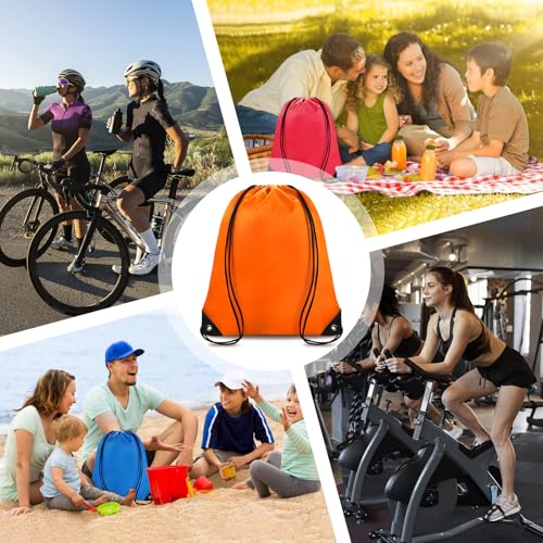Grneric Drawstring Backpack Bulk 70Pcs String Backpack Drawstring Bags Cinch Bag Sackpack for Men Women Gym(14 Colors) - color: 14 Colors