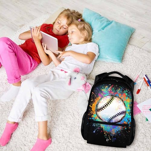 Boys School Backpack Kids Baseball Backpacks Bookbag Back to School Supplies, 17 Inches Large Capacity Cool Sport Back Pack for Kindergarten Elementary Middle (Black) - color: Color 4