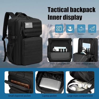 Wotony Military Tactical Backpack for Men Waterproof Daypack 3 Day Assault Pack Molle Bag with Water Bottle Holder - color: Yellow Maple Leaves, size: 35L