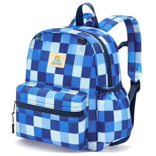 STEAMEDBUN Toddler Backpack Boys Girls 2-4, Preschool Daycare Backpack -12inch - color: Dark Blue Checkerboard, size: Mini-12"H(not fit folder)