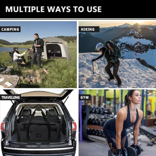 Large Duffle Bag for Travel - Men & Women, Foldable Gym Duffle Backpack, Heavy Duty Tactical Military Canvas Duffel Bags, Extra Big Carry On with Shoe Pockets, Waterproof (80L/103L) - color: Black, size: L(103L)