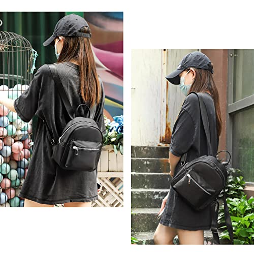 Etercycle Mini Backpack Purse for women, Small Backpack Purse, Shoulder Bag for Travel (Black) - color: Black