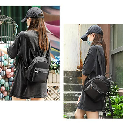 Etercycle Mini Backpack Purse for women, Small Backpack Purse, Shoulder Bag for Travel (Black) - color: Black
