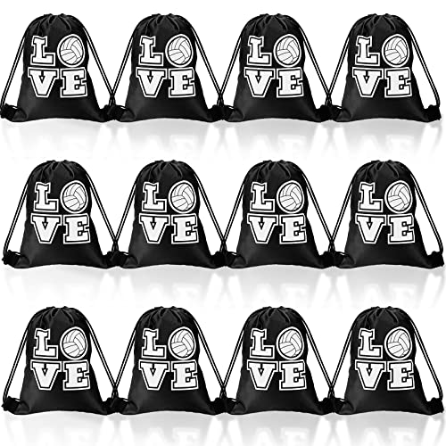 Tanlade 24 Pcs Drawstring Bags Cinch Sack Candy Drawstring Bag Goodie Favor Bags Supplies Gifts for Sports Party Men Women(Volleyball,7 x 10 Inch) - size: 7 x 10 Inch, style: Volleyball
