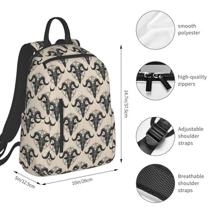 Stylish Daily Shoulder Backpack Goat Skull, Practical Multi-scene Daypack for Road Trip Picnic Walking Men Women - color: Picture (41)