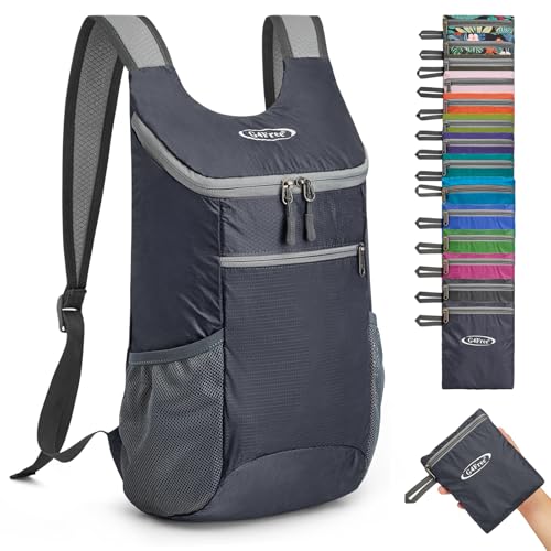 G4Free 11L Lightweight Packable Hiking Backpack, Nylon Small Foldable Daypack for Men Women, Mini Backpack Designed for Daily Hiking, Travel, Cycling - color: Grey, size: Small
