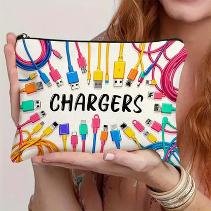 Vibrant Makeup Bag - Double-Sided Print Travel Organizer, Soft Cosmetic Pouch for Women, Ideal Gift for Birthday Graduation Christmas (White, Style D) - style: Style D
