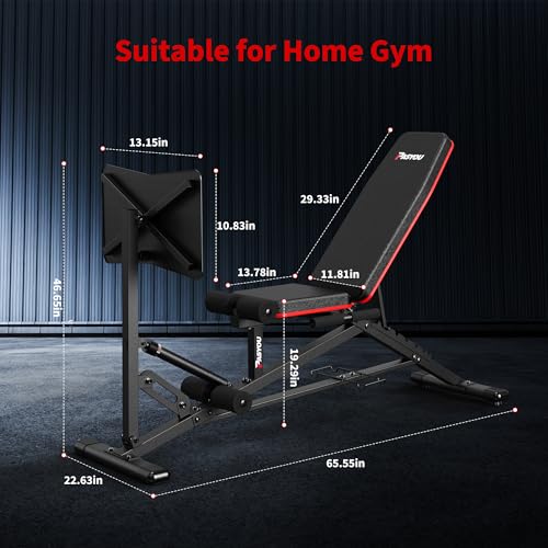PASYOU Leg Press Machine, Adjustable Weight Bench with Leg Extension, 1300LBS Weight Capacity Leg Press Machines for Home Gym Full Body Exercise, Leg Workout Equipment with Dumbbell Rack