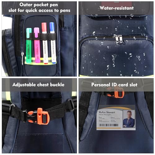 Gatycallaty First Aid Backpack Medical Emt First Responder Bag Empty Ems Emergency Home Health Hiking Trauma Travel Camping (Large, Navy) - color: Navy, size: Large