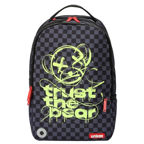 Graffiti Backpack, Designer Laptop Backpack for 15.6 Inch Work,Water Resistant Backpack Computer Bag,‌CheckeredBear‌ - color: ‌checkeredbear‌