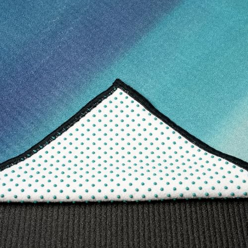 Eunzel Hot Yoga Towel, Non Slip Yoga Mat Towel Sweat Absorbent Printed Yoga Towel with Grip Dots for Hot Yoga, Pilates and Workout 72"x 24", Oceanic Melt - color: Oceanic Melt