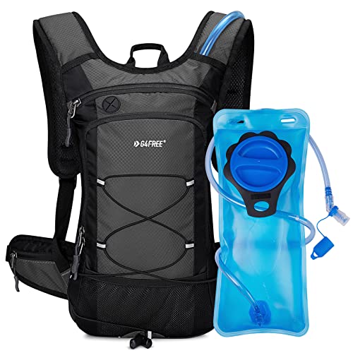 G4Free Insulated Hydration Backpack Pack with 2L BPA Free Bladder for Outdoor Running Hiking Cycling Camping - color: Grey