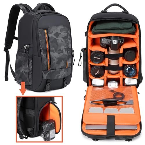 Camera backpack photographer Camera Backpack Waterproof Large for DSLR Cameras Backpacks for Photographers Camera Backpack for Women Men Outdoor Black