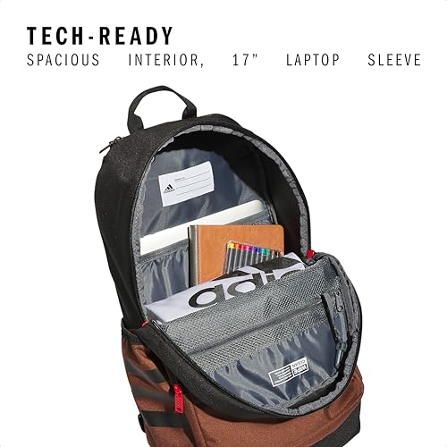 3-Stripe Classic backpack for men and women, bag with laptop sleeve - color: Preloved Brown/Black/4.0