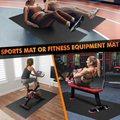 PROIRON Heavy Duty Exercise Equipment Mat, Treadmill Mat - 45"x32", 48"x24", 78"x36" - Floor Protector for Home Gym, Exercise Bike, Weight Bench, Rowing Machine, Cross Trainer - size: 48"x24"