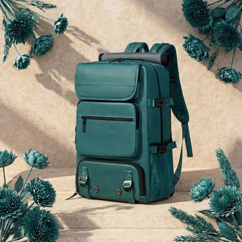 Travel BackpackWaterResistant Large LaptopBackpack with Shoe CompartmentMulti-Pocket Carry On Backpack for Business Work Trip - color: Blue