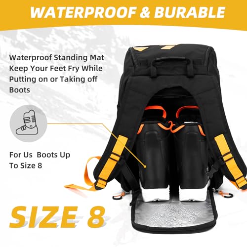 Ski Boot Bag - 32L Ski & Snowboard Boot Travel Backpack for Boots, Helmet, Goggles & Snowsuits