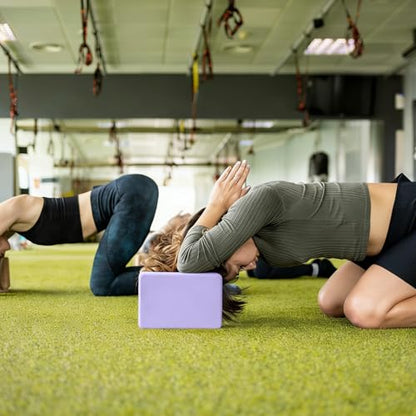 Yoga Blocks 2 Pcs, 9"x6"x3" Yoga Brick Foam Blocks EVA Foam Block Yoga Props Accessories for Yoga Pilates Stretching and Meditation - color: Lavender