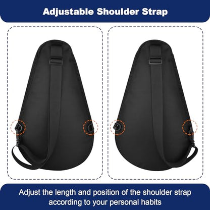 Cosmos Padel Racket Bag Pickleball Paddle Sling Backpack Padel Racquet Storage Bag, Padel (Paddel Tennis) Equipment Carrying Bag with Mesh Pocket for 2 Paddles Ball Water Bottle & Accessory - color: Black