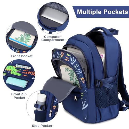 ACESAK Boys Dinosaur Backpack - 3PCS School Backpack Set With Lunch Box and Pencil Case for Kindergarten, Elementary, Preschool, Middle School - color: Dinosaur