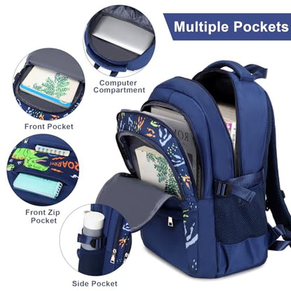 ACESAK Boys Dinosaur Backpack - 3PCS School Backpack Set With Lunch Box and Pencil Case for Kindergarten, Elementary, Preschool, Middle School - color: Dinosaur