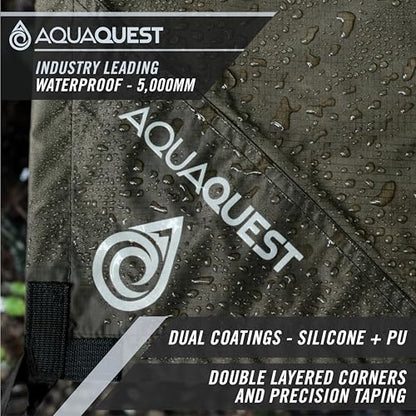 AquaQuest Guide Tarp – Ultralight Waterproof (5,000 mm) Seam-Taped 40D Ripstop Rain Fly for Backpacking, Stealth Camping & Thru-Hiking - color: Olive Drab, size: 15 x 15 ft