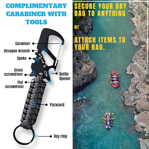 TACTIKO 35L Heavy-Duty 100% Waterproof Backpack, Roll Top Dry Bags for Kayaking, Hiking, Camping, Survival - color: Orange