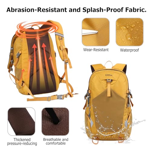 35L Hiking Backpack Waterproof Rucksack Large Lightweight Daypack with Reflective Strip Durable Nylon Backpack for Women Men Camping Climbing Travel Outdoor Sports Purple - color: Purple