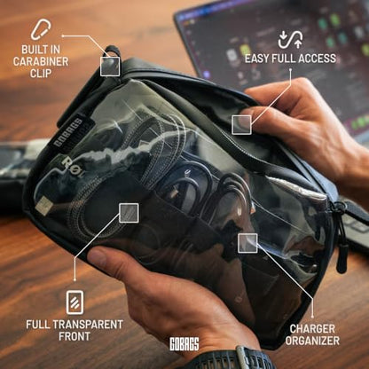 GOBAGS NEO Production Zipper Bags - Electronics & Camera Accessories Bag - Cable organizer, Gear Accessory Pouch, Travel Camera Essentials (Small, Black) - size: Small