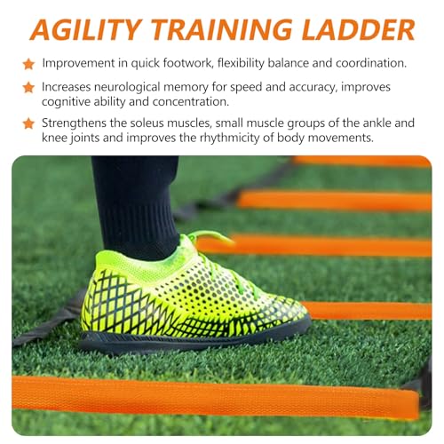 Footwork Ladder, Exercise Ladders for Agility Training, Detachable Training Equipment Set, with Carry Bag for Kids, Athletes, Soccer, Basketball(6 Grids) - size: 6 Grids