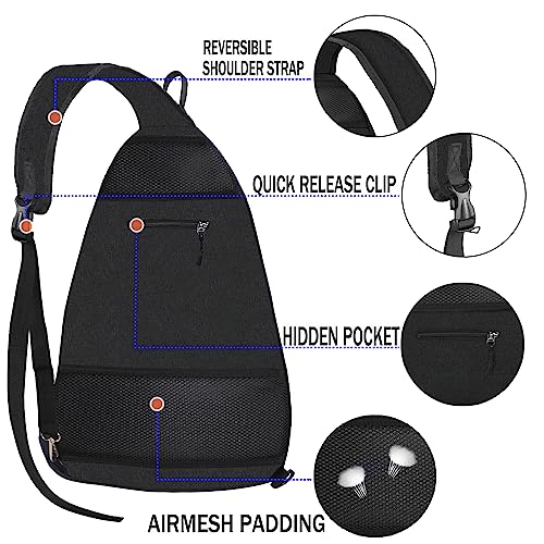 Pickleball Bag - Pickleball Bags for Women Men - Pickleball Backpack - Travel Pickleball Paddle Case, Pickle Ball Bag for Pickleball Paddle Tennis Racket, Protable Pickleball Sling Bag - color: Black style 2