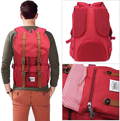 KAUKKO Travel Laptop Backpack, Outdoor Rucksack, Causal backpack Fits 15.6"(Nylon Red2pc) - color: Nylon Red [2pcs], size: Large