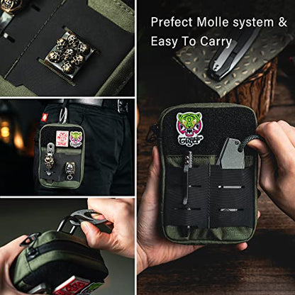 TACTICAL GEEK Block E2.0 EDC Compact Waist Multi-Purpose Molle Pouch Organizer, Green - color: Green