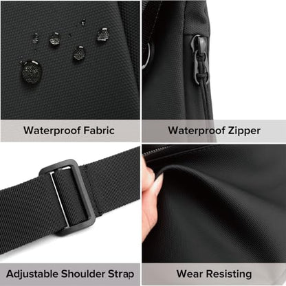 Small Sling Shoulder Crossbody Bag Men Women, Lightweight Anti-theft One Strap Casual Chest Bag Slim Backpack for Outdoor Walking Trip Hiking Biking Black - color: Black