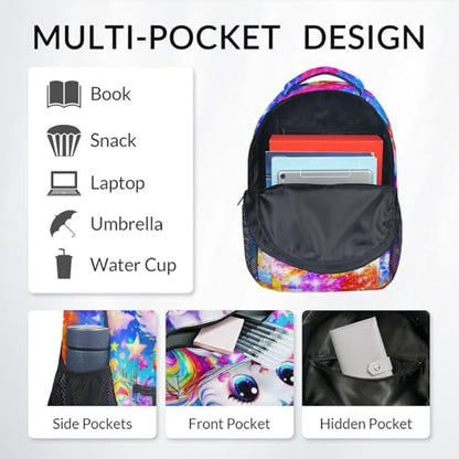 Toddler Backpack for Girls Personalized Cat School Bag - Customized Kindergarten Bookbag for Kids, Water Resistant Daypack for Elementary Students (17 Inch) - color: White