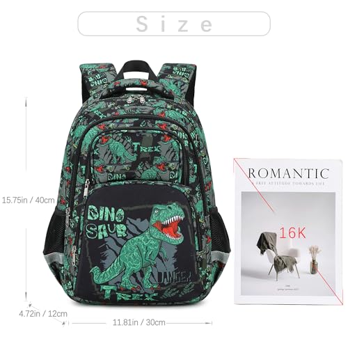 abshoo Cute Dinosaur School Backpack For Boys Elementary Kindergarten Kids School Bag (Dinosaur Black B) - color: Dinosaur Black B