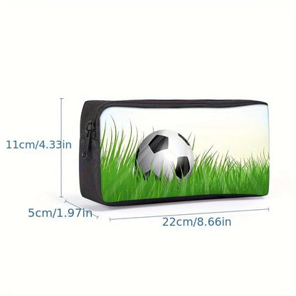 3PCS Soccer Backpack Set, 16" Lightweight Football Daypack, Soccer Ball Print Casual Laptop Backpack for Travel Camping Work (style-12) - color: Style-12